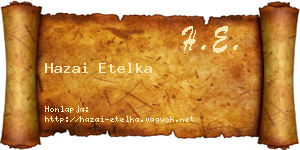 Hazai Etelka névjegykártya